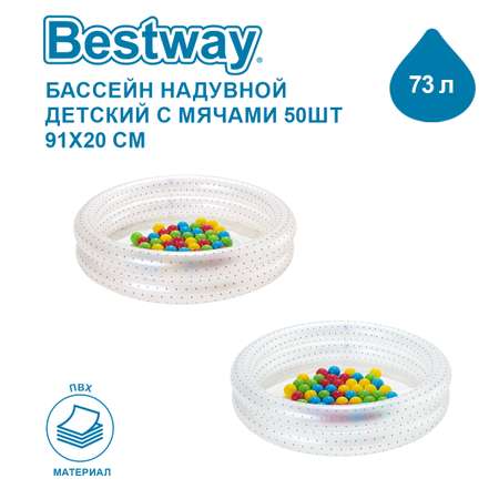 Бассейн надувной Bestway Бассейн надувной с мячами 50шт