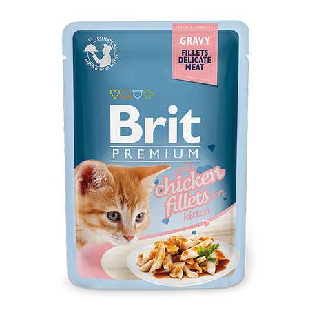 Корм влажный для кошек Brit Premium 85г курица в соусе