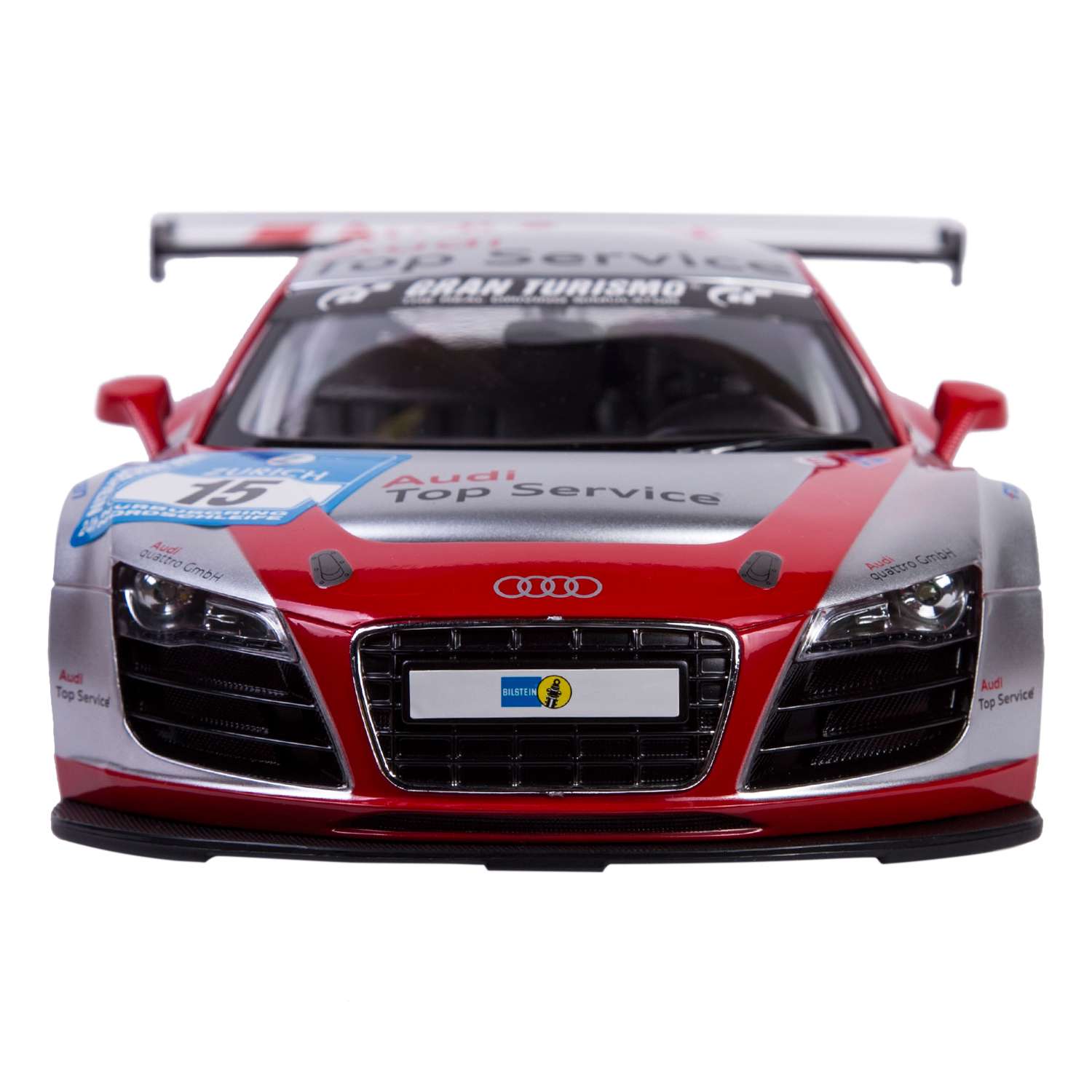 Машинка на радиоуправлении Rastar Audi R8 LMS 1:14 Серебряно-красная - фото 4