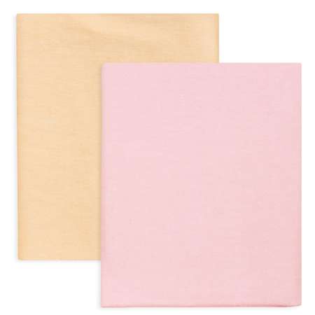 Пеленка фланелевая Чудо-чадо для новорожденных «Тональность» розовый/персик 75х120см 2 шт