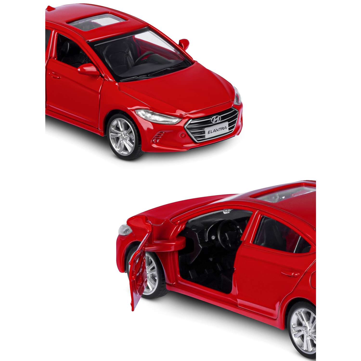 Машинка металлическая АВТОпанорама игрушка детская 1:40 Hyundai Elantra красный инерционная JB1251440 - фото 7