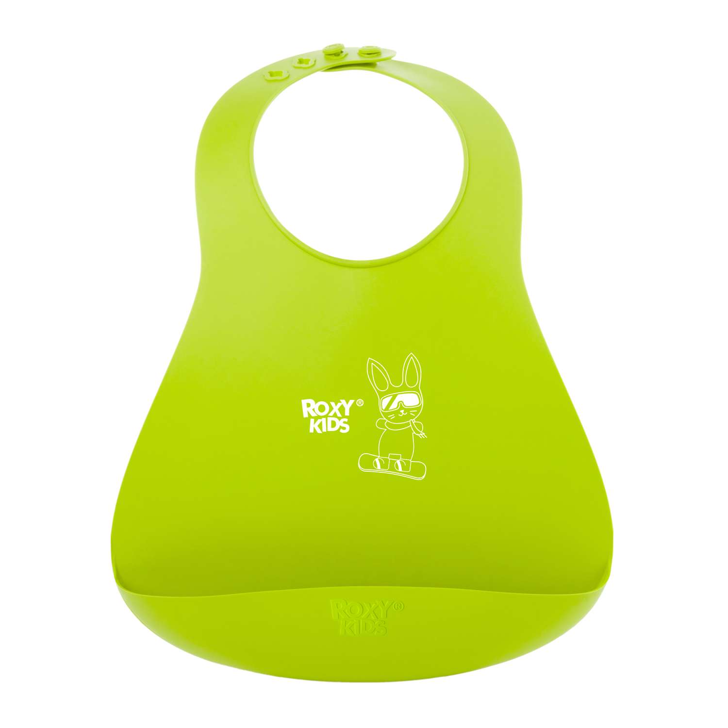 Нагрудник ROXY-KIDS мягкий с кармашком и застежкой цвет зеленый - фото 2