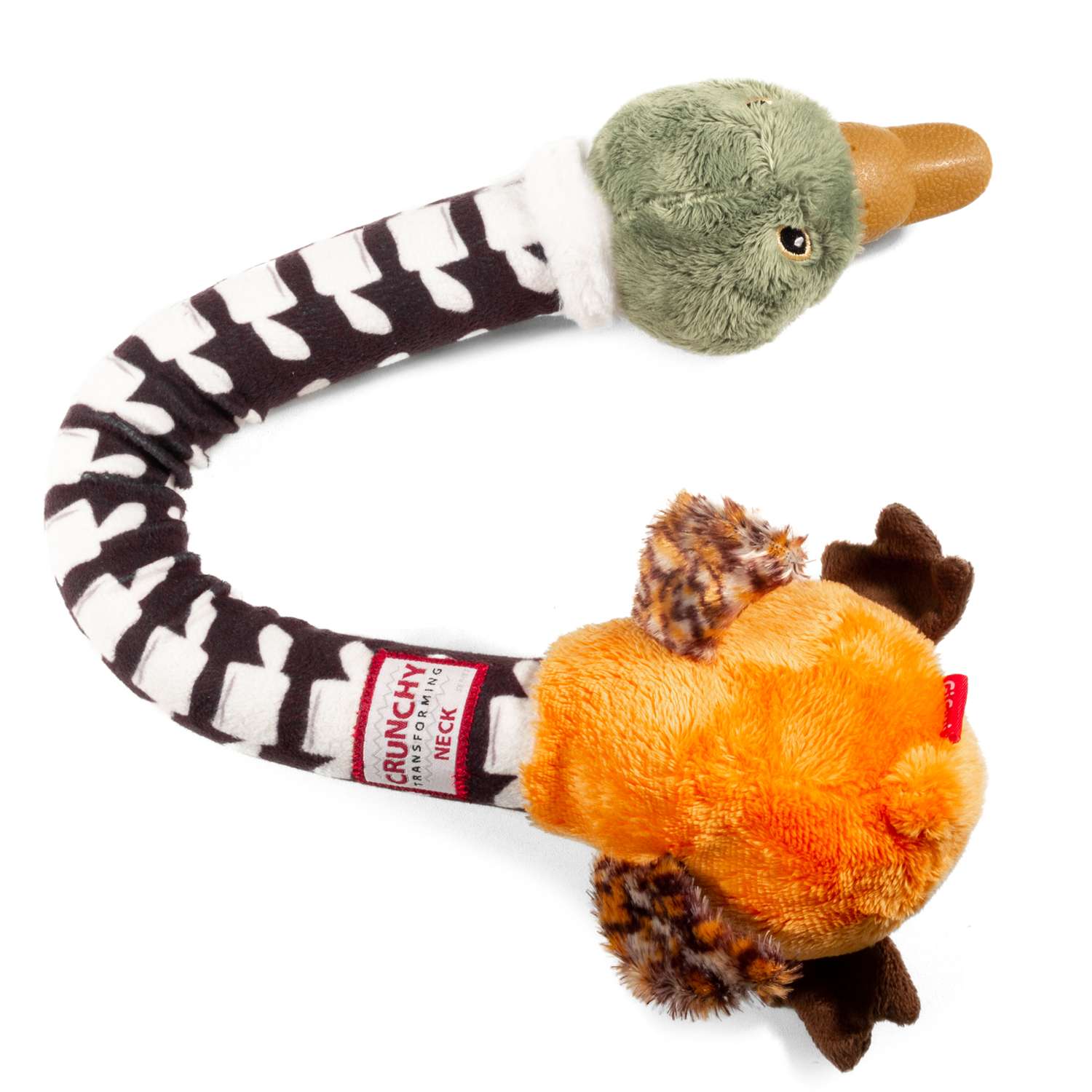 Игрушка для собак GiGwi Crunchy Neck Утка с хрустящей шеей и пищалкой 75464 - фото 1