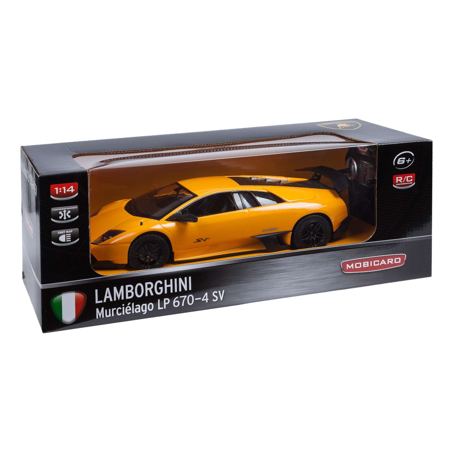 Машинка на радиоуправлении Mobicaro Lamborghini LP670 1:14 34 см Желтая - фото 2