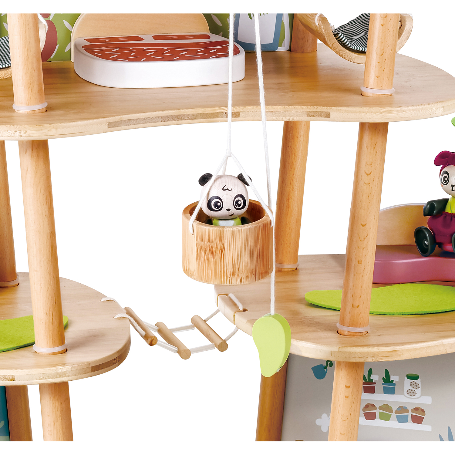 Кукольный мини-домик HAPE Бамбуковый дом семьи панд E3413_HP - фото 9