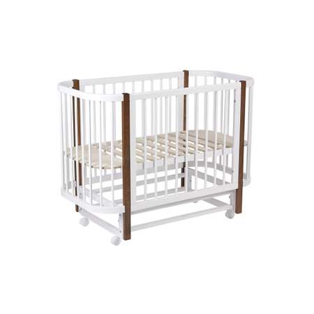 Детская кроватка Polini kids Simple 350 с маятником прямоугольная, продольный маятник