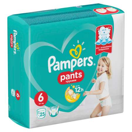 Подгузники-трусики Pampers 6 15кг+ 25шт