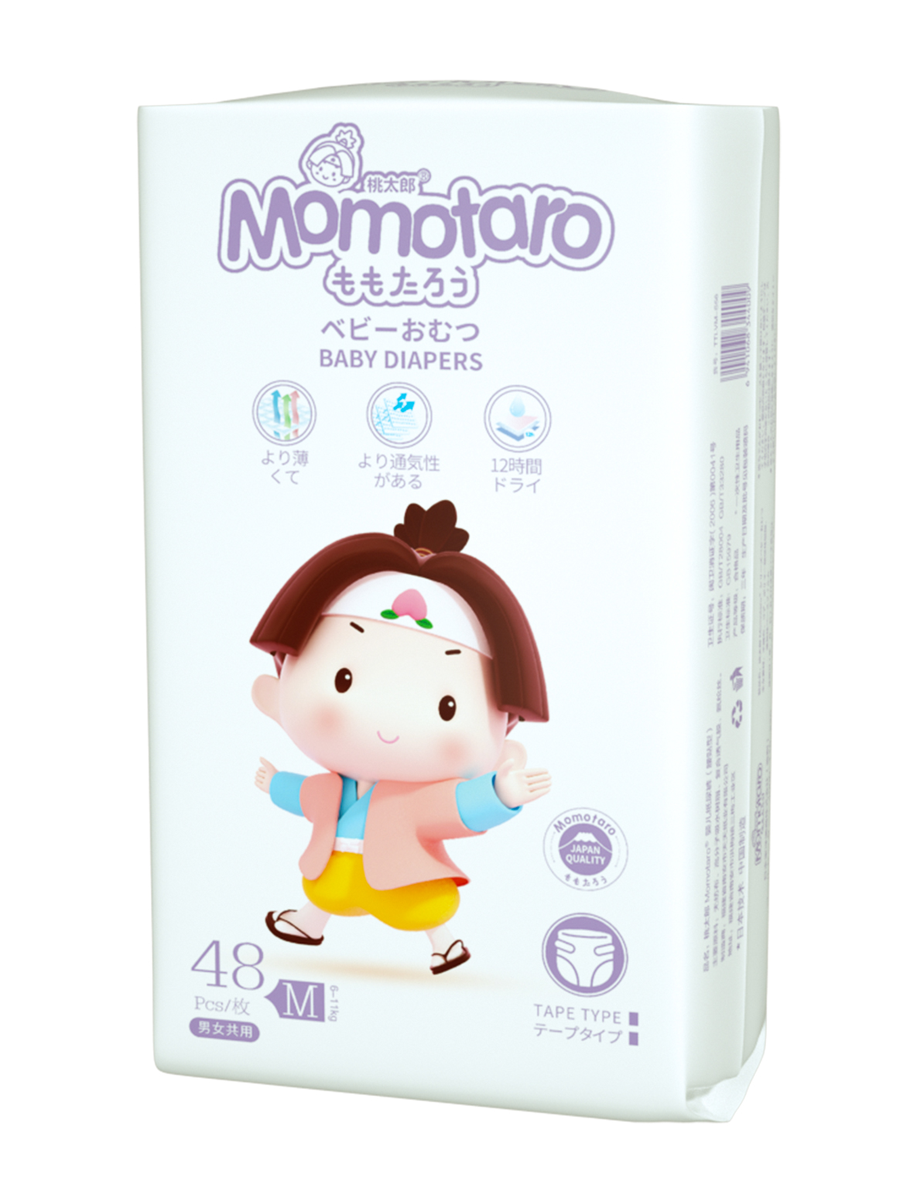 Подгузники MOMOTARO Детские 6-11 кг размер 3/M 48 шт - фото 1