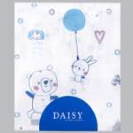 Пеленка Daisy Хлопок 1 шт. 75х120 см Мишка с шариком голубой