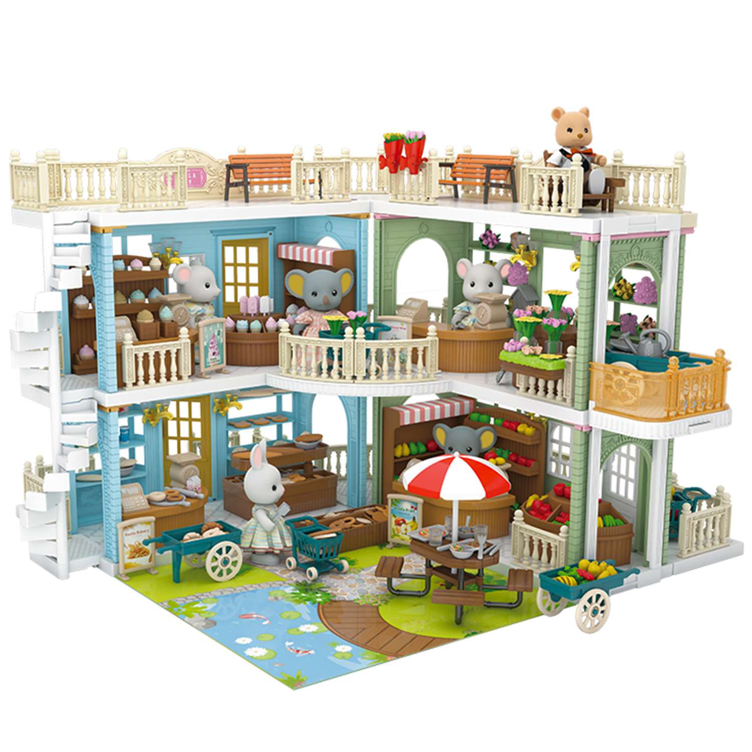 Кукольный домик с мебелью Зайка любит «‎Торговый центр» пластиковый игрушечный набор FDE87394 - фото 3