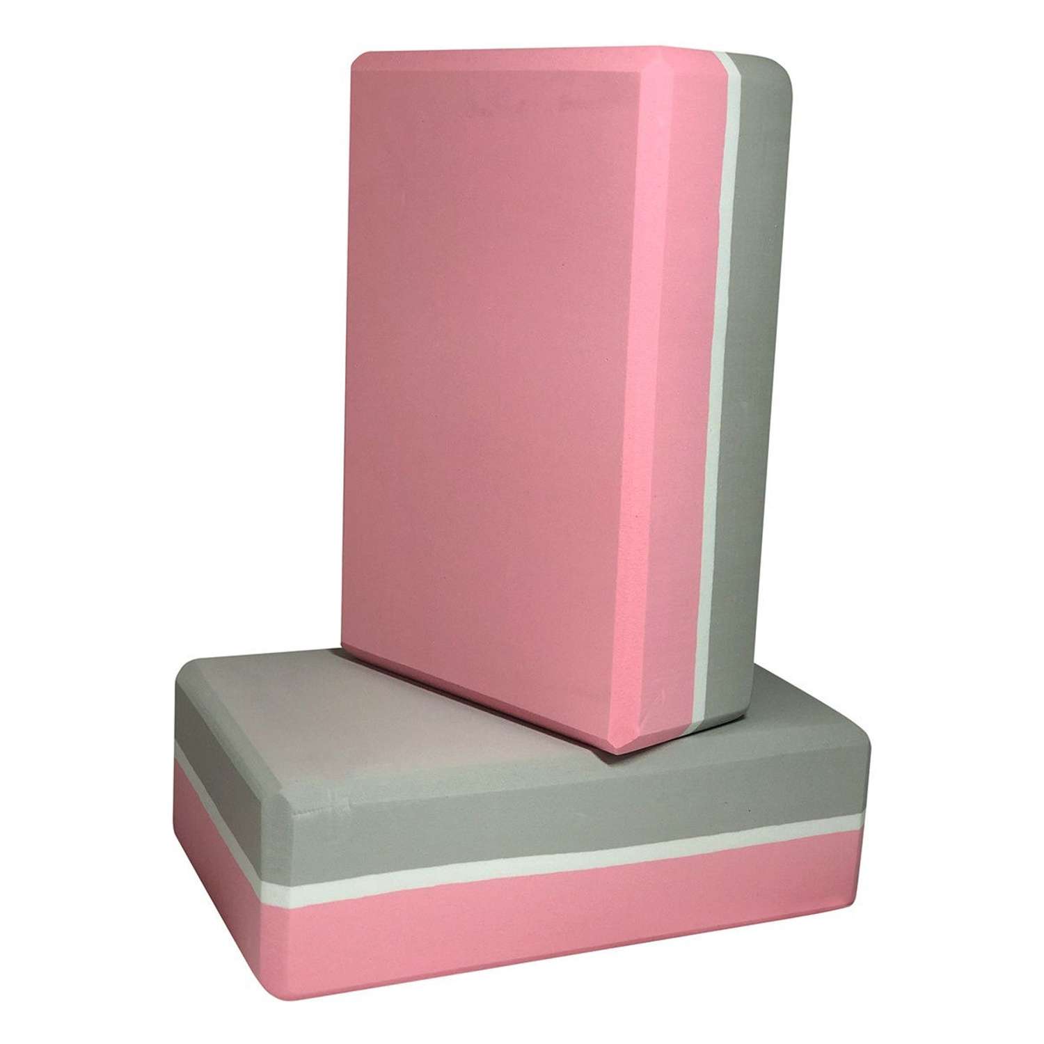 Набор блоков для йоги 2 шт ZDK Nonstopika розовый/белый/серый 23x15x7.5см 180 гр - фото 1