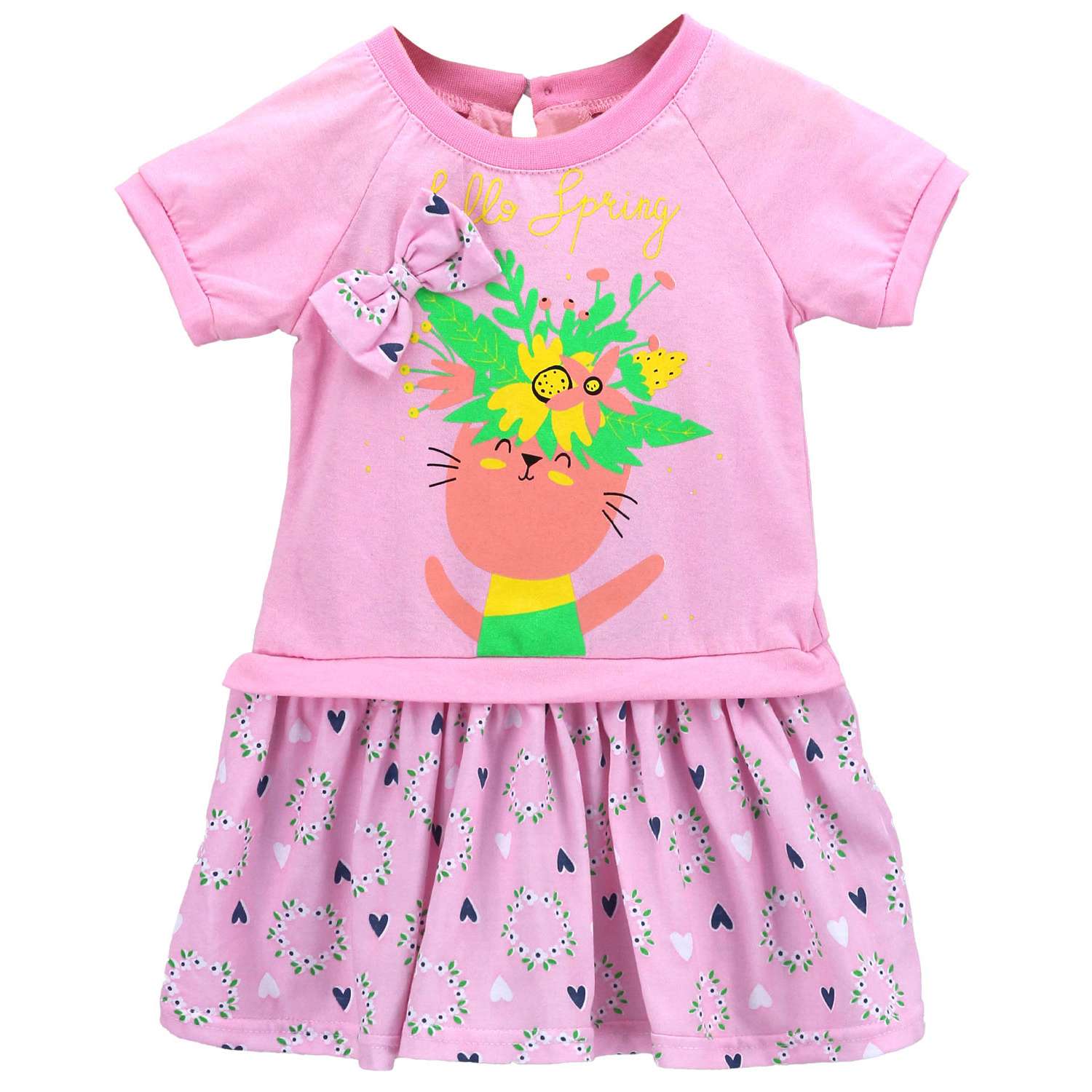 Платье Babycollection 00-00025857бледно-розовый,салатовый - фото 1