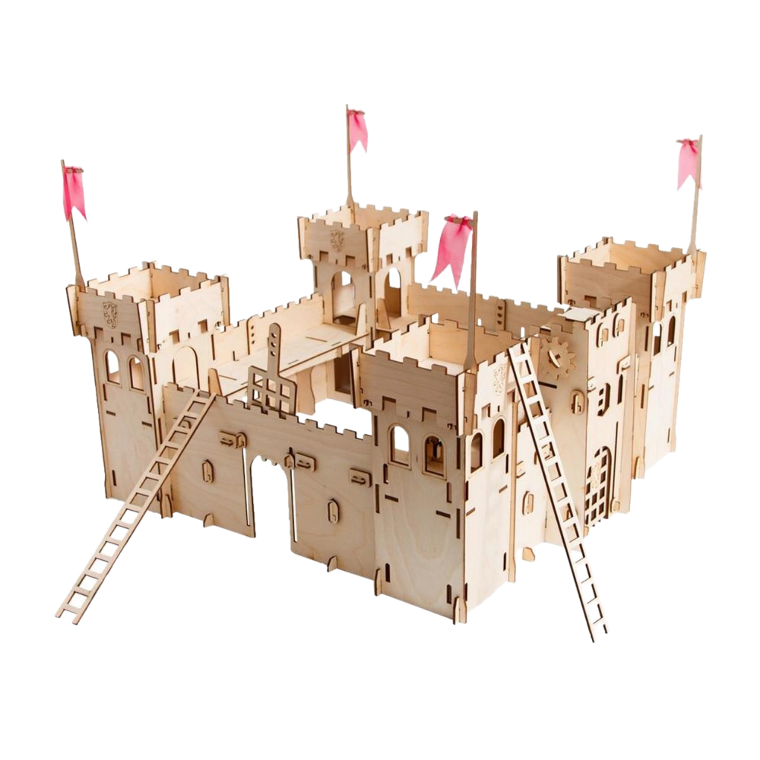 Деревянный конструктор Нескучные игры Крепость с набором осадных орудий - фото 1
