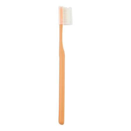 Зубная щетка DENTAL CARE c частицами серебра двойной средней жесткости и мягкой щетиной цвет пастельный оранжевый
