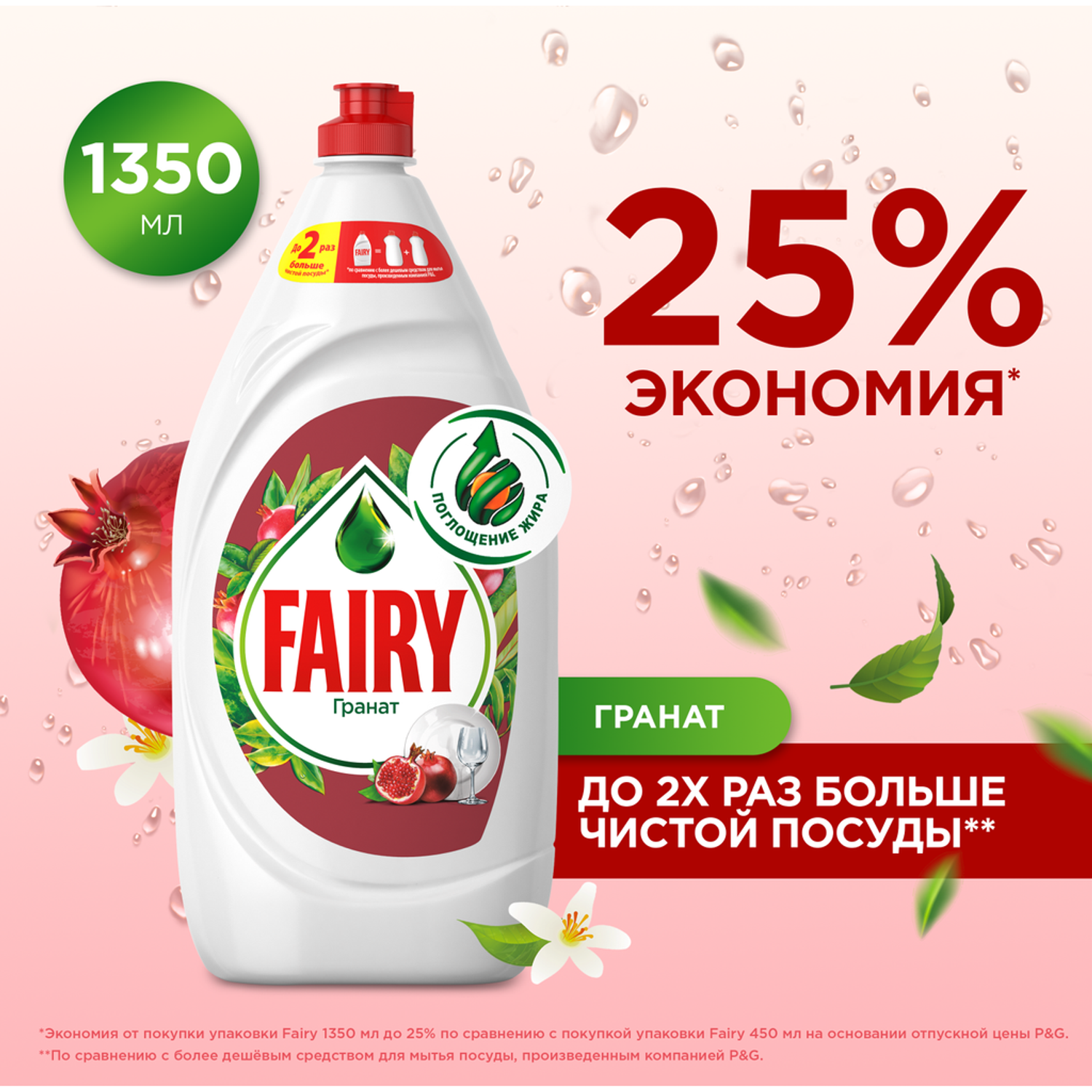 Средство для мытья посуды Fairy Гранат 1350мл - фото 2