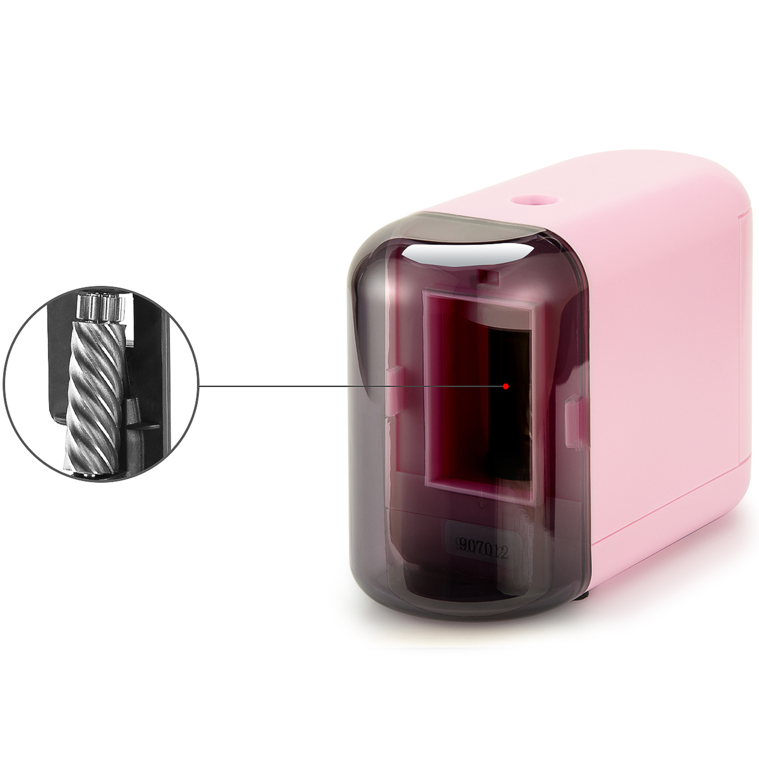Точилка Электрическая Джик-Турбо USB/на батарейках со спиралевидным лезвием Розовая - фото 4