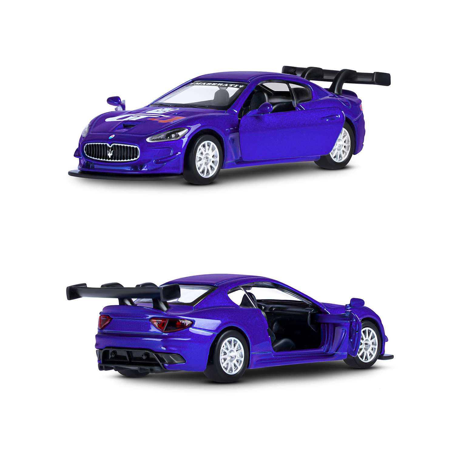 Машинка металлическая АВТОпанорама игрушка детская 1:43 Maserati Gran Turismo MC GT4 синий инерционная JB1200178 - фото 6