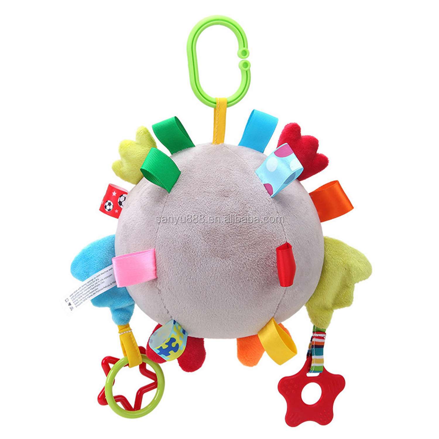 Развивающая игрушка SHARKTOYS подвеска с колокольчиком и силиконовым прорезывателем Сова - фото 2