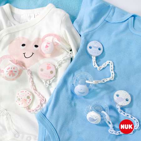 Клипса для пустышки Nuk Baby Rose Зайчик с цепочкой 10750544