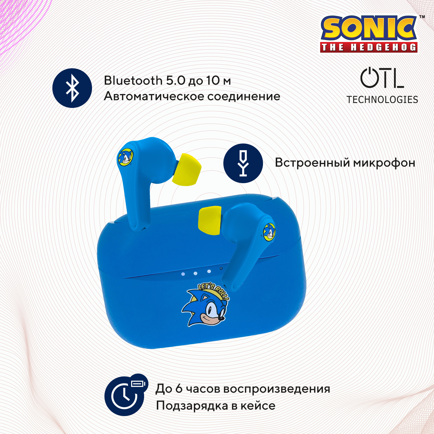 OTL TECHNOLOGIES Sonic The Hedgehog Lets Roll Earpods