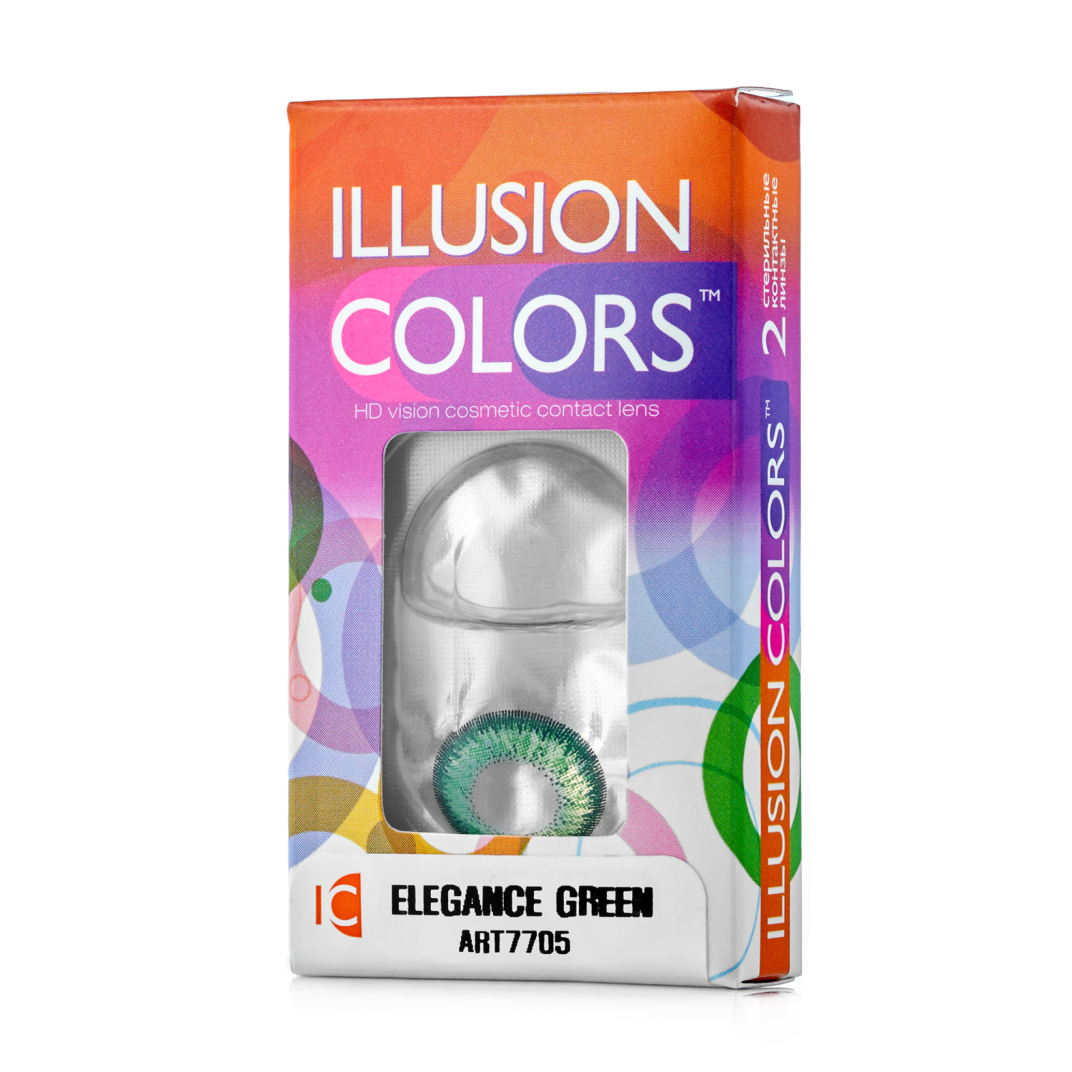 Контактные линзы ILLUSION colors elegance green на 3 месяца -3.50/14/8.6 2 шт. - фото 1