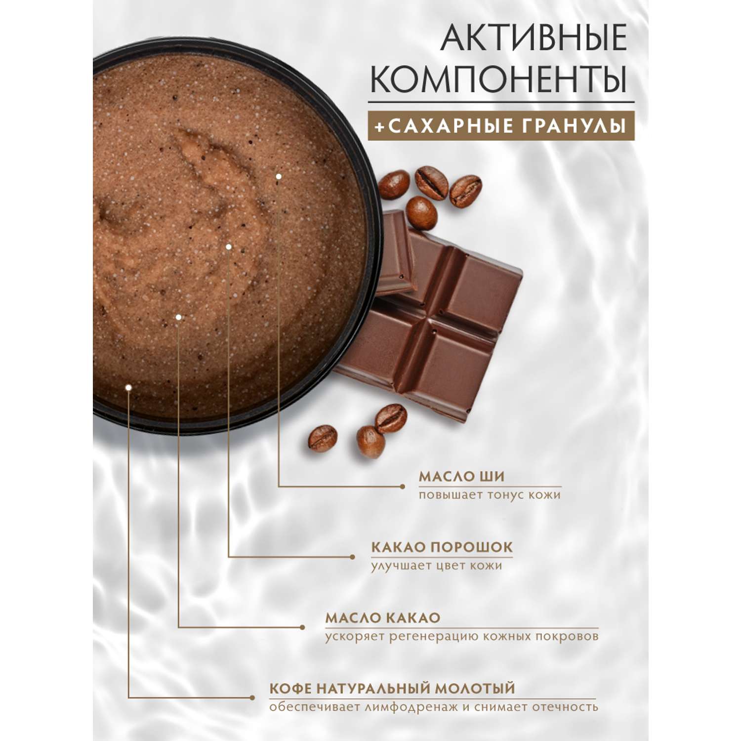 Скраб для тела сахарный Банные штучки Кофейно-шоколадный 250 мл - фото 4