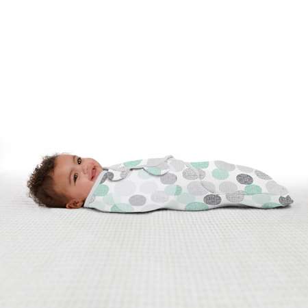 Конверт для новорожденных Summer Infant на липучке Swaddleme размер S/M 3шт серый/салатовый/круги