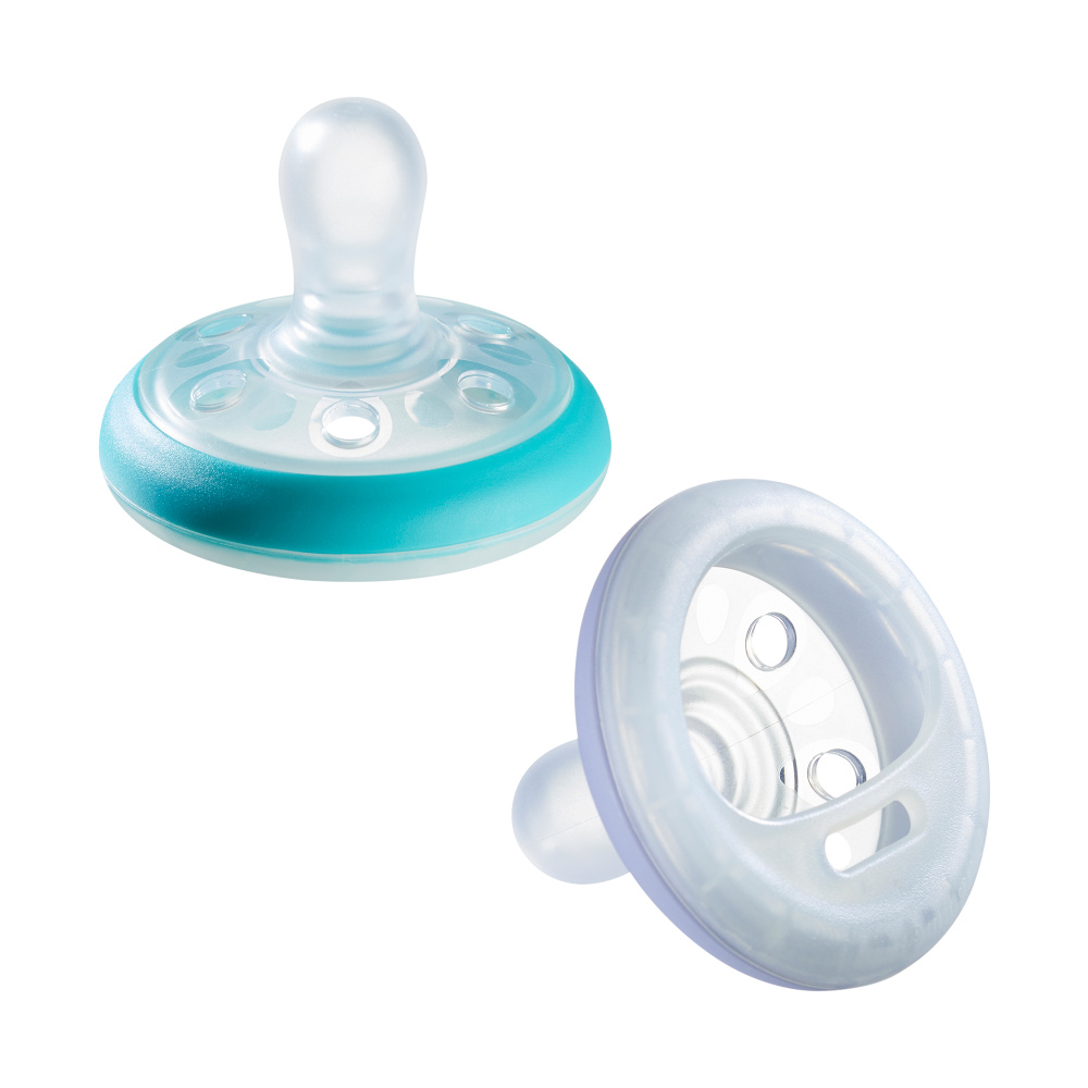 Пустышка Tommee tippee силиконовая ночная Night Time Breast-like 6-18 мес. 2 шт. - фото 8