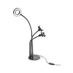 Селфи-лампа Uniglodis с держателем для телефона и микрофона черная
