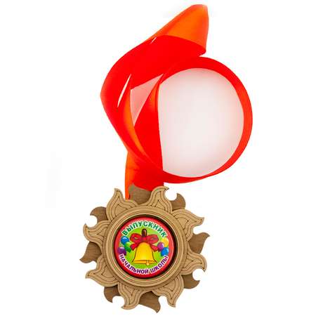 Медаль подарочная из дерева Символик Выпускник начальной школы