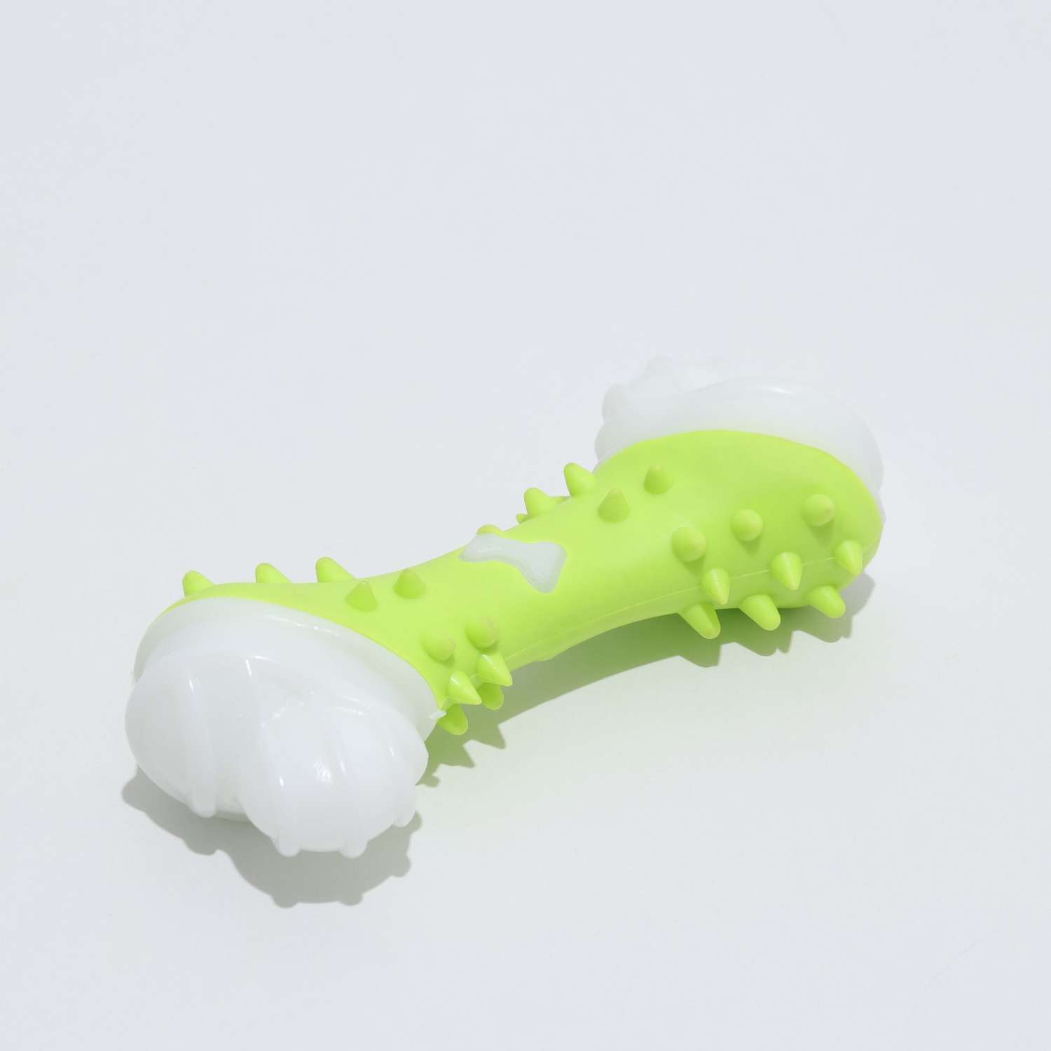 Игрушка Пижон двухслойная твердый и мягкий пластик «Кость» 12 см зелёная - фото 2