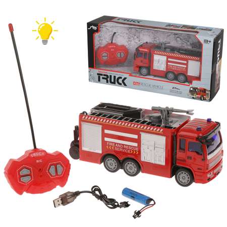 Машина на пульте управления Наша Игрушка для детей Пожарная машина свет USB шнур