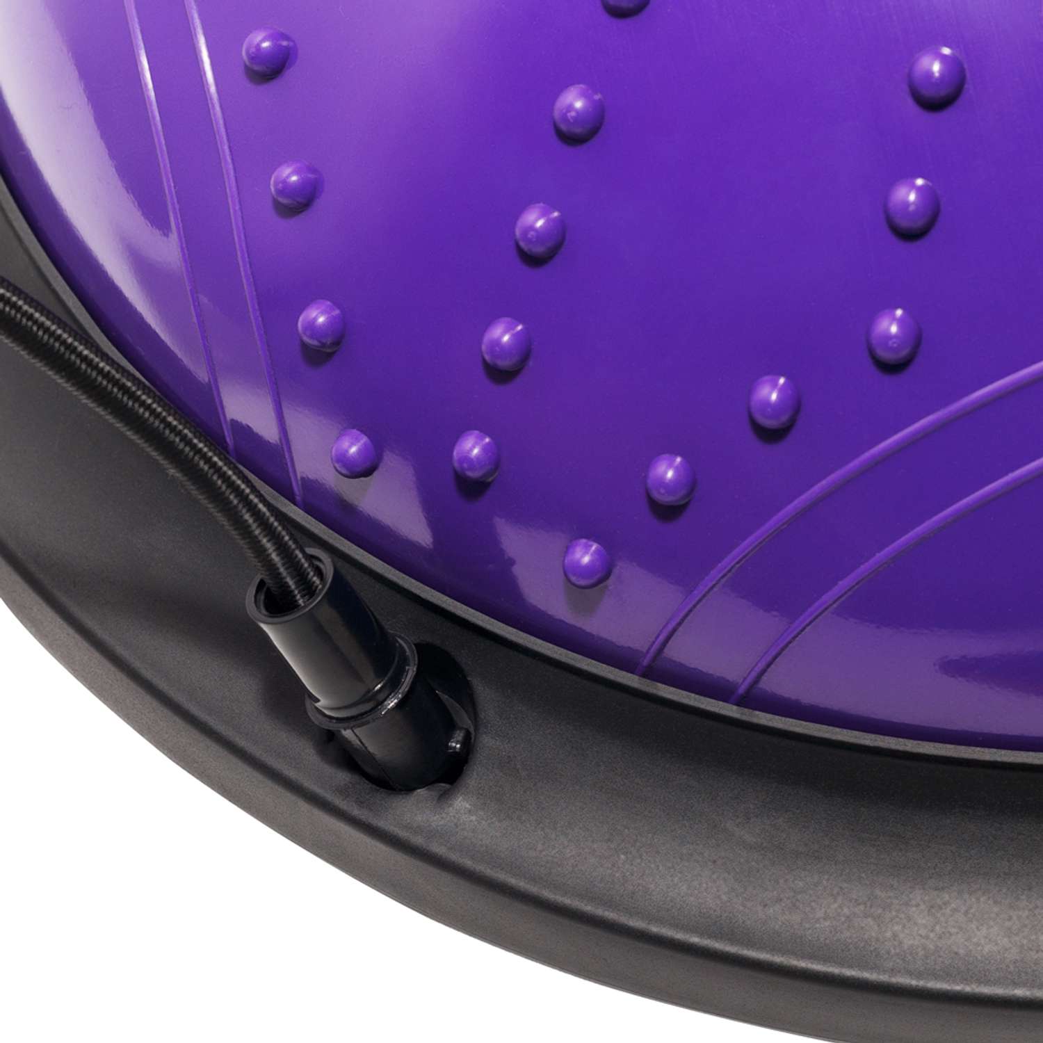 Балансировочная полусфера BOSU STRONG BODY в комплекте со съемными эспандерами фиолетовая - фото 12