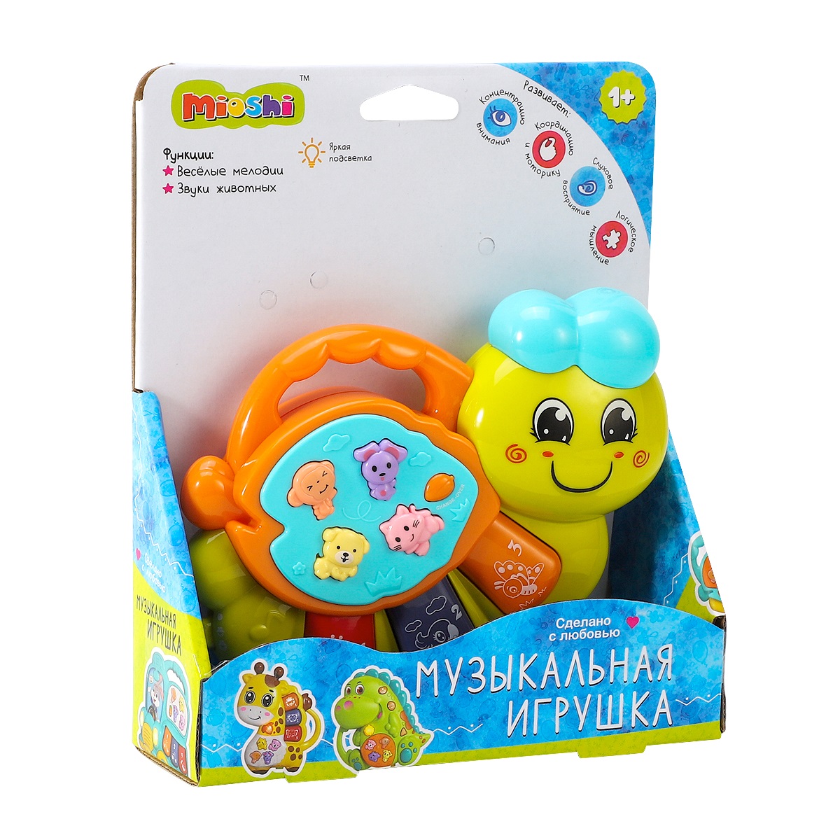 Музыкальная игрушка Mioshi Озорная гусеничка (16х20 см) - фото 2