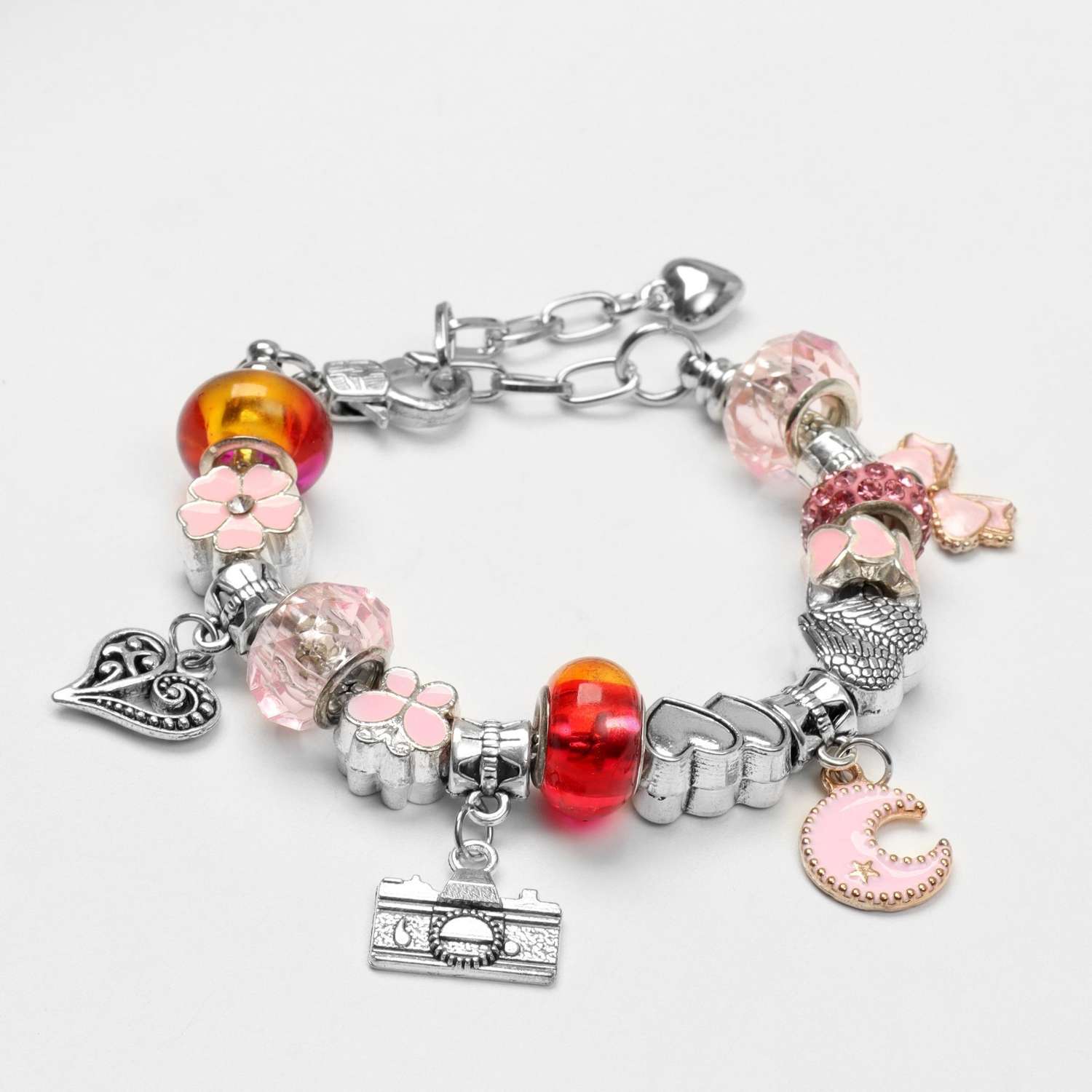 Набор Queen fair для создания браслетов «Подарок для девочек» нежность 63 предмета розовый - фото 2