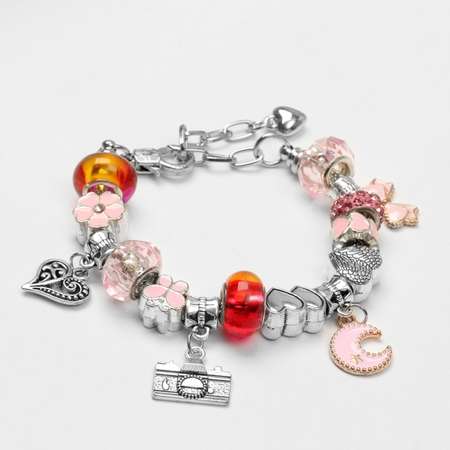 Набор Queen fair для создания браслетов «Подарок для девочек» нежность 63 предмета розовый