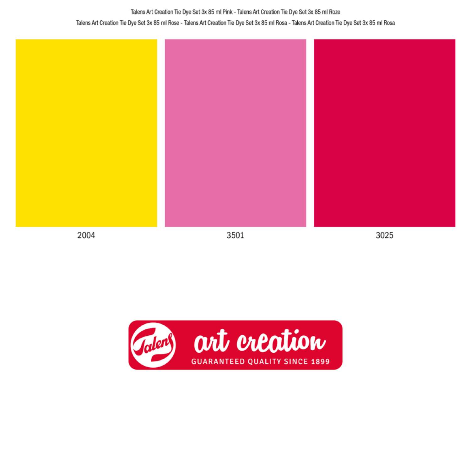 Набор красок для текстиля Talens Art Creation Tie-dye 3 цвета оттенки розового в тубах по 85мл и перчатки в картонной упаковке - фото 4
