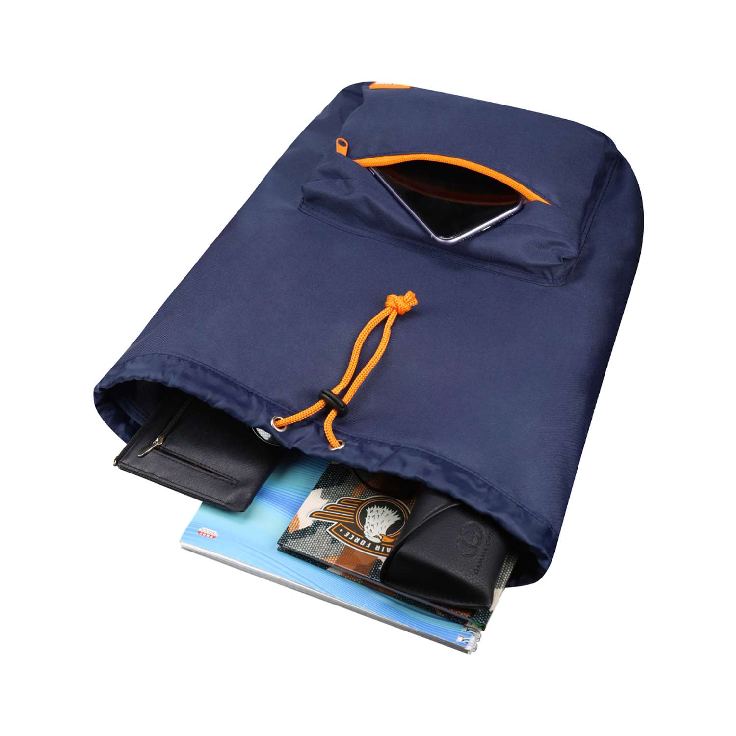 Рюкзак на шнурке Проф-Пресс Navy style цвет синий размер 26x40x17 см - фото 7