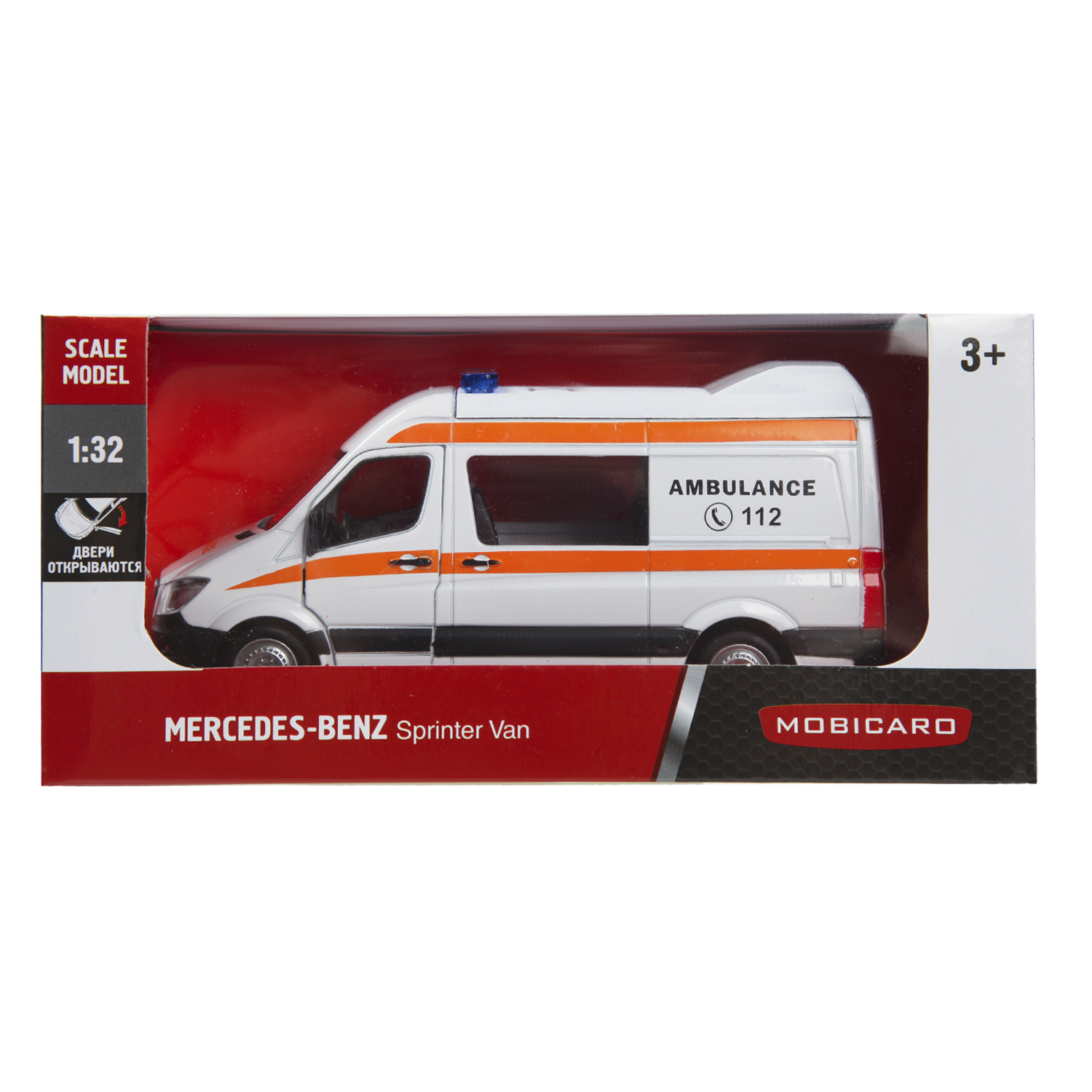 Машинка Mobicaro 1:32 Mercedes-Benz Sprinter Van Скорая помощь 544024