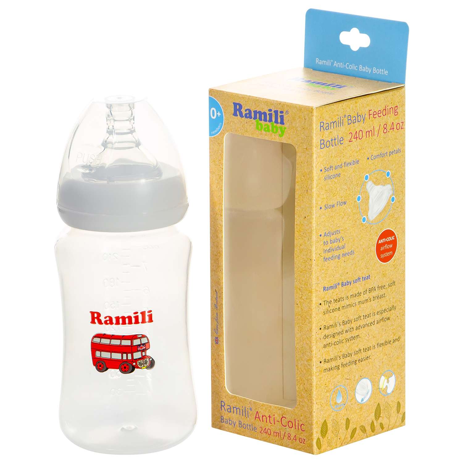 Бутылочка Ramili Baby антиколиковая 240мл - фото 6