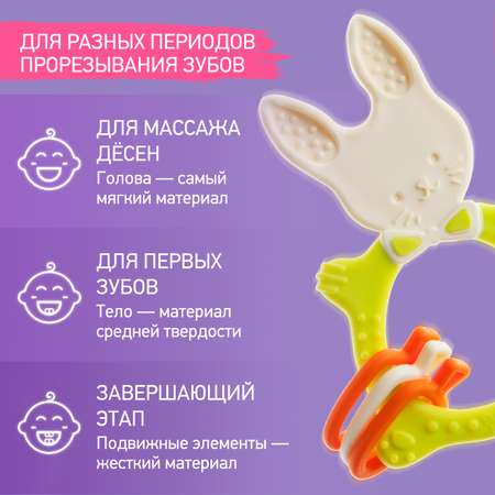 Прорезыватель для зубов ROXY-KIDS Bunny teether цвет зеленый