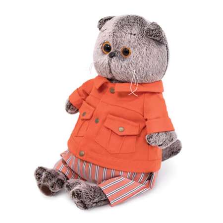 Мягкая игрушка BUDI BASA Кот Басик в оранжевой куртке и штанах 25 см BB011