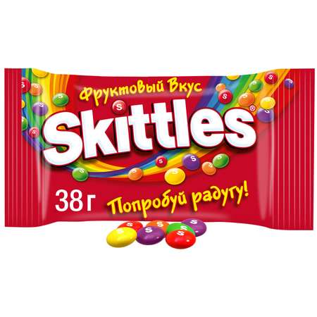 Драже Skittles в разноцветной сахарной глазури 38г