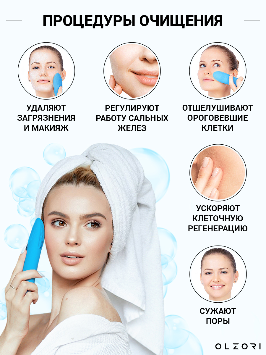 Щеточка для умывания OLZORI F-Clean Blue - фото 5