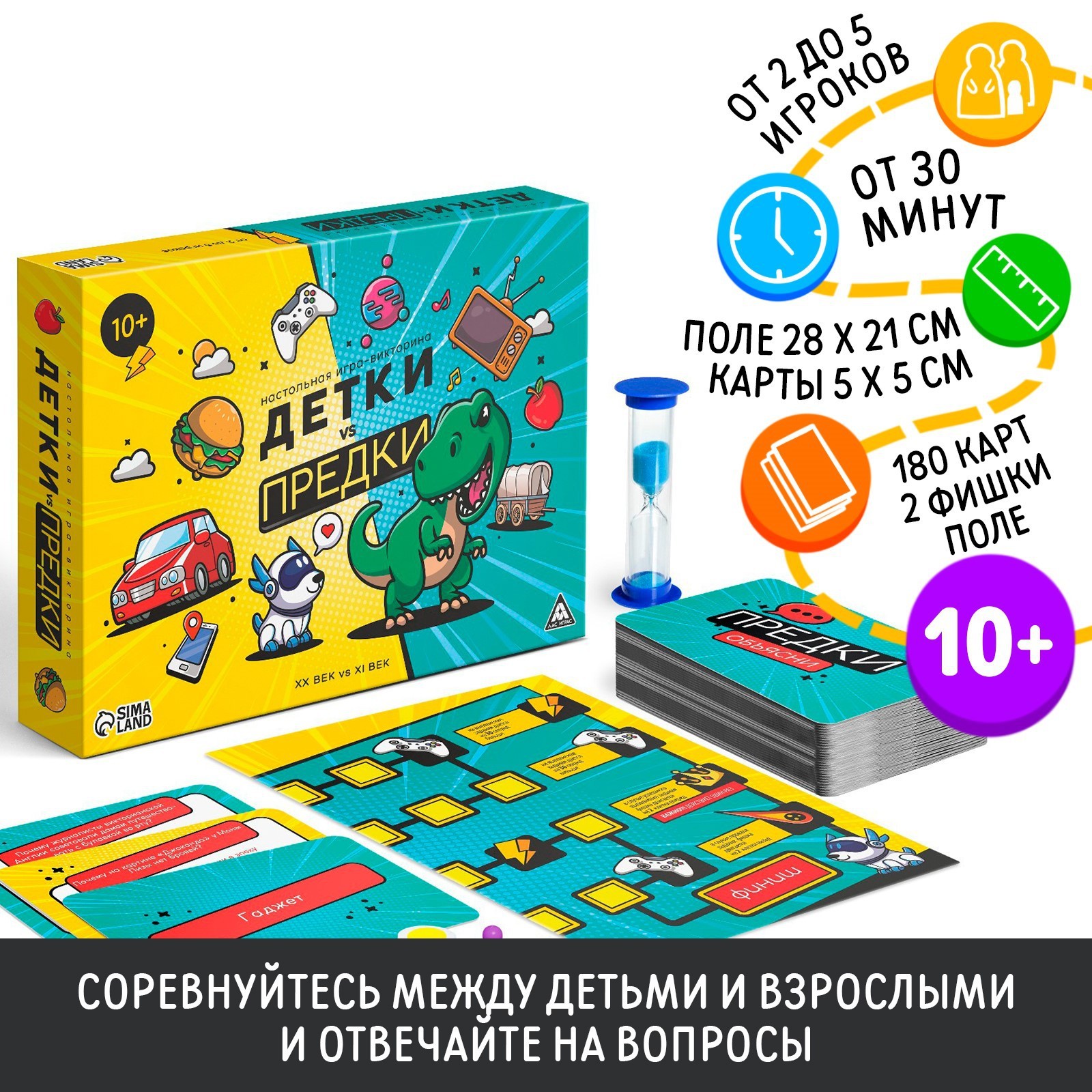 Настольная игра Лас Играс викторина «Детки vs предки» 10+ - фото 1