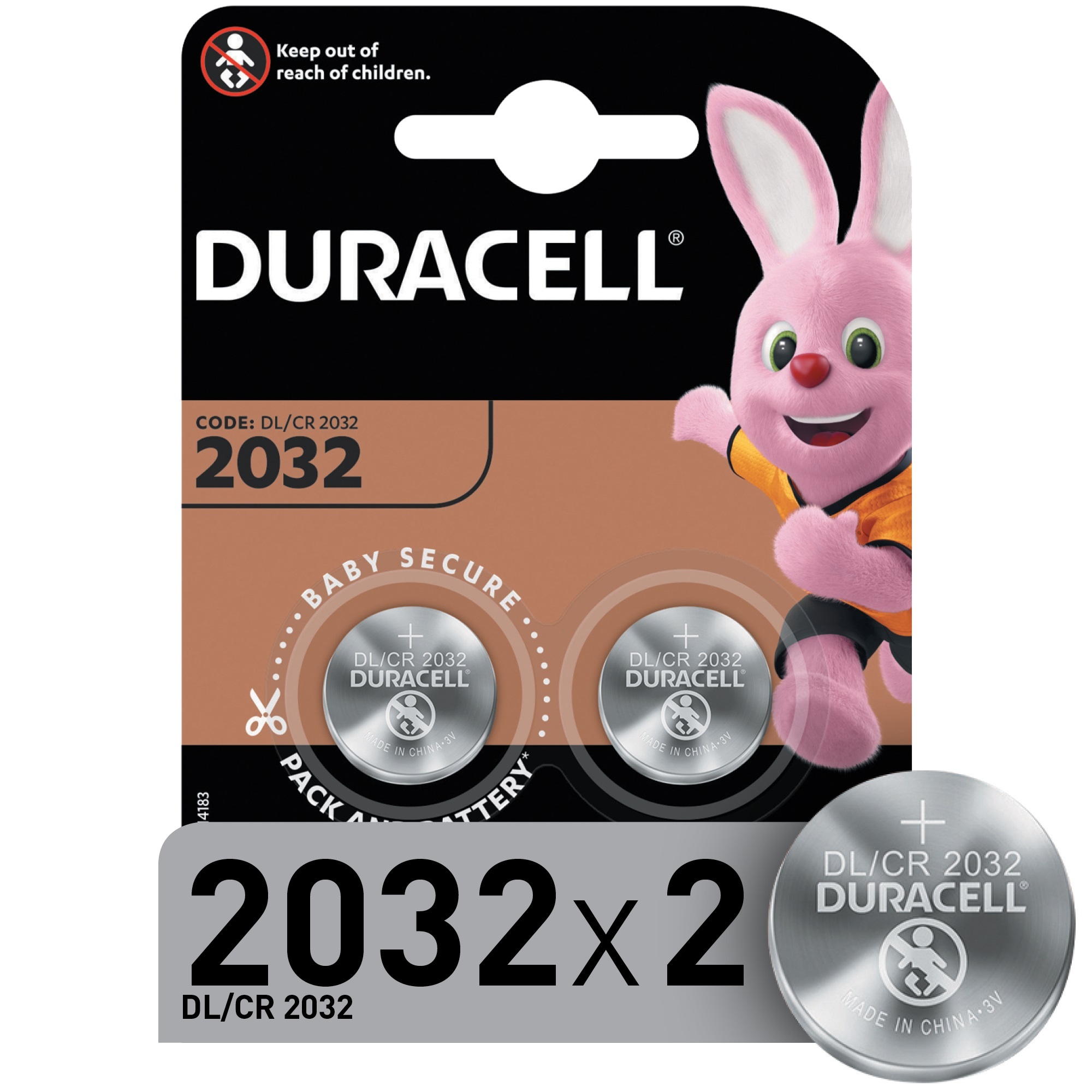 Литиевая батарейка Duracell CR2032-2BL