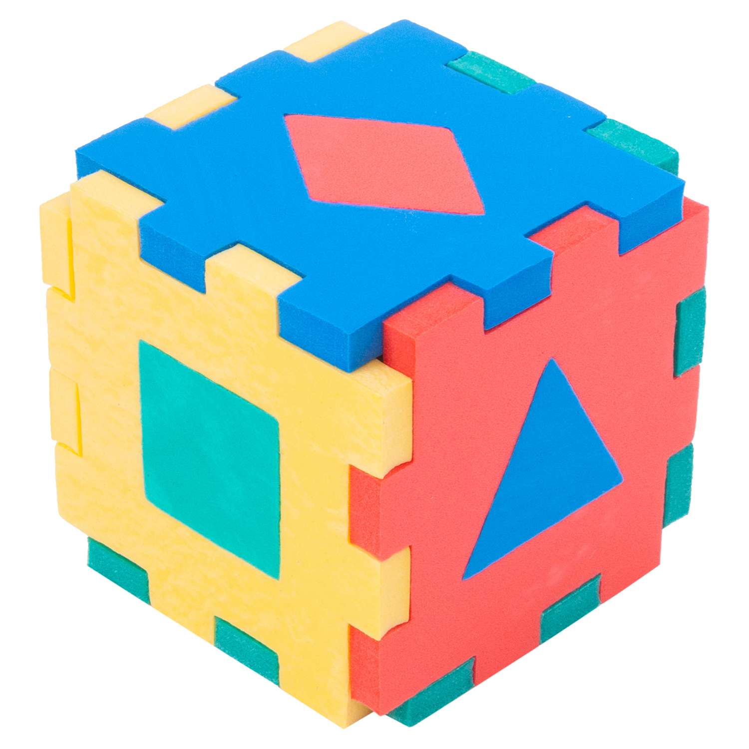 Конструктор Клёпа мягкий Кубик с геометрическими фигурами - фото 1