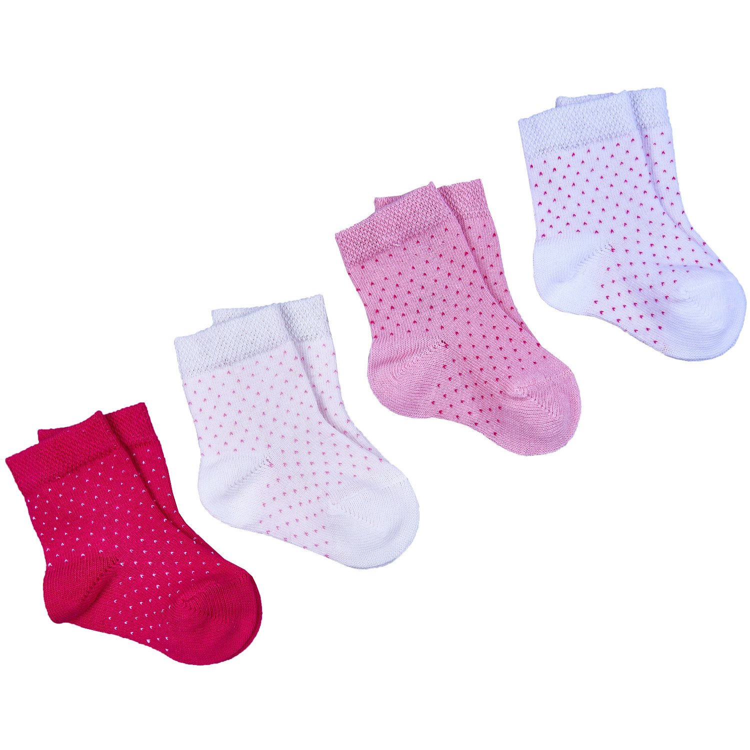 Носки Olay Socks ЗИП-0435/4/бел/молоч/роз/фукс/точки - фото 1