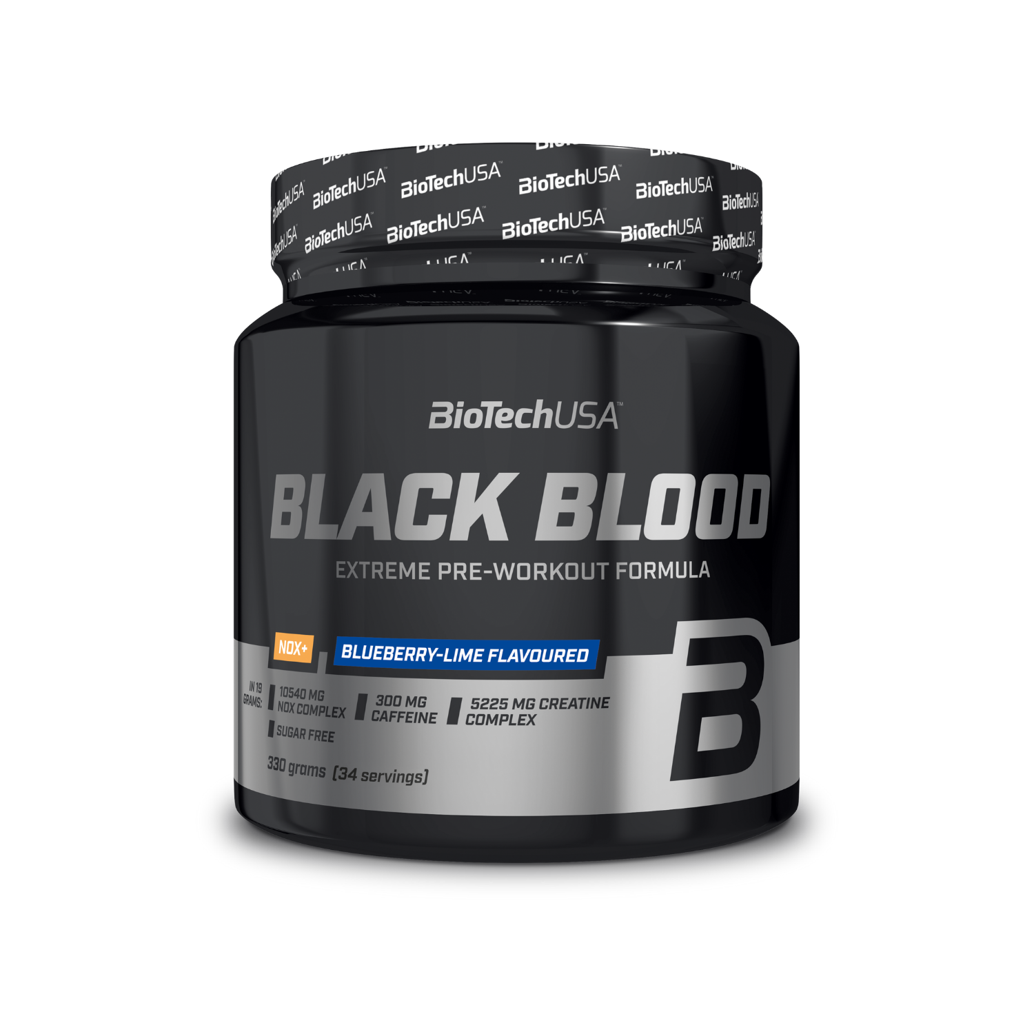 Предтренировочный комплекс BiotechUSA Black Blood NOX+ 330 г. Черника - лайм - фото 1