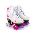 Роликовые коньки SXRide Roller skate YXSKT04PNHR белые с розовыми сердечками размер 31-34